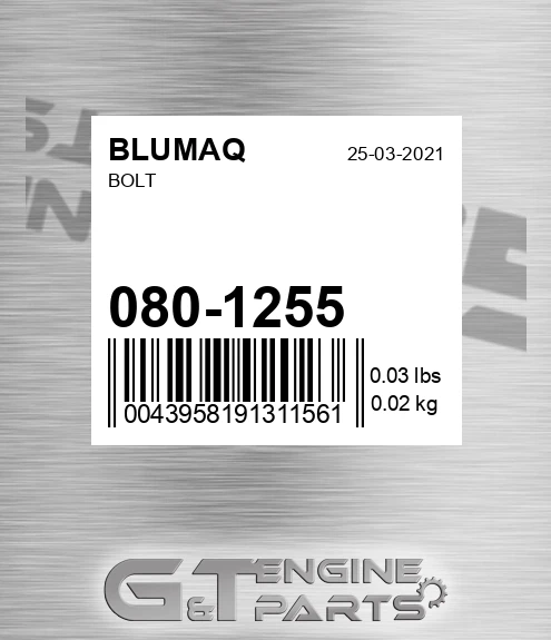 080-1255 Bolt for BLUMAQ