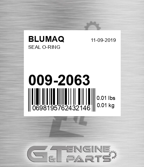 009-2063 Seal O-ring for BLUMAQ