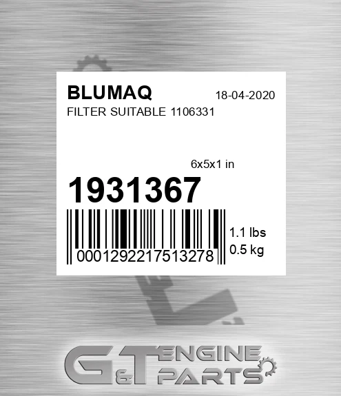 1931367 Filter Suitable 1106331