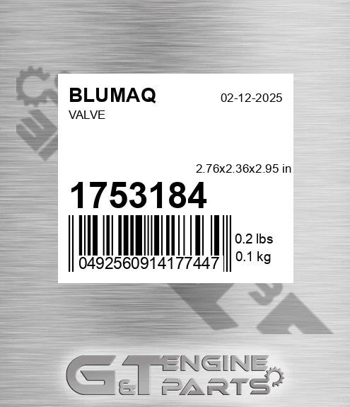 175-3184 Valve for BLUMAQ