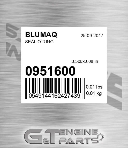 095-1600 Seal O-ring for BLUMAQ