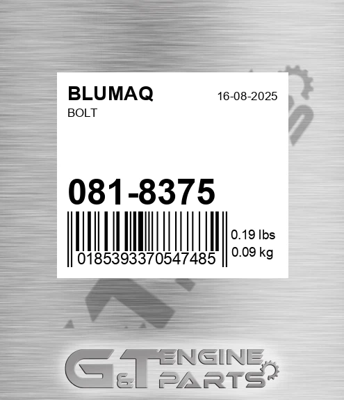081-8375 Bolt for BLUMAQ