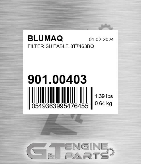 901.00403 Filter Suitable 8t7463bq for BLUMAQ
