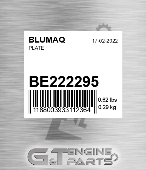 BE222295 BLUMAQ Plate