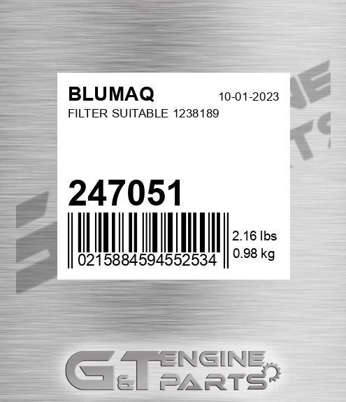 247051 BLUMAQ Filter Suitable 1238189