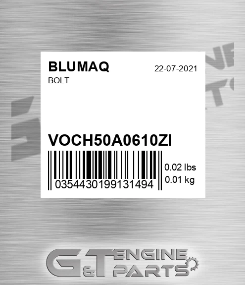 VOCH50A-0610ZI Bolt for BLUMAQ