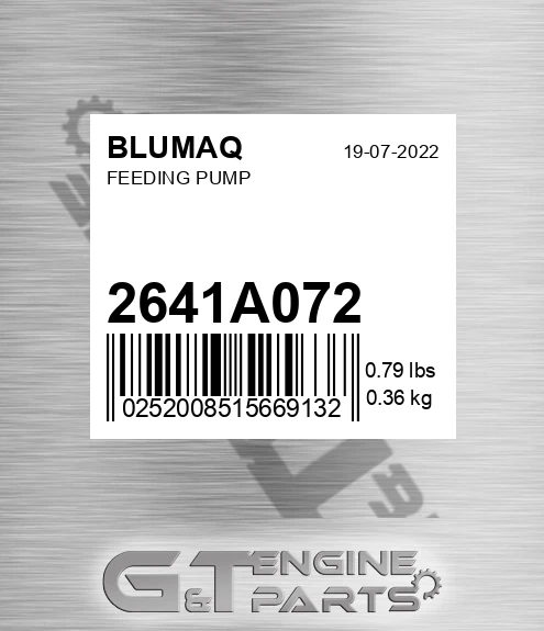 2641A072 Feeding Pump for BLUMAQ