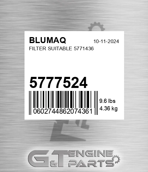 5777524 Filter Suitable 5771436 for BLUMAQ