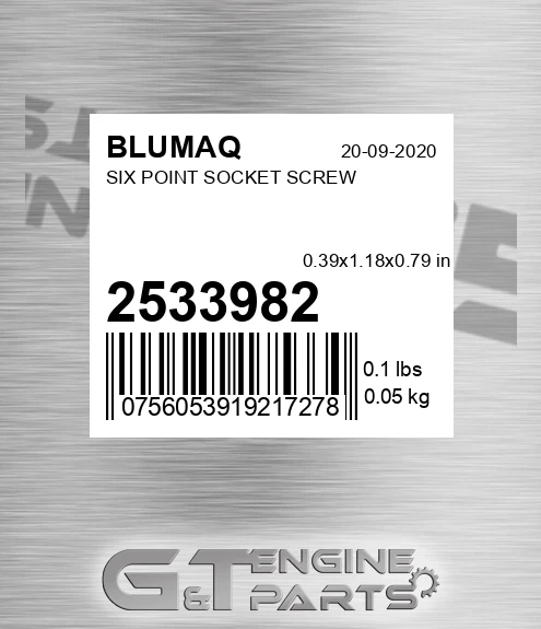 253-3982 Six Point Socket Screw for BLUMAQ