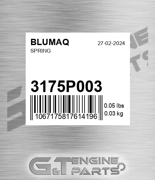 3175P003 Spring for BLUMAQ