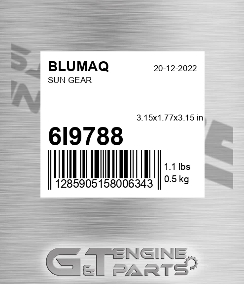 6I-9788 Sun Gear for BLUMAQ