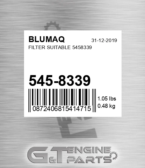 545-8339 Filter Suitable 5458339
