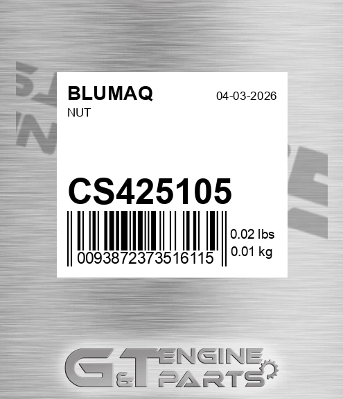 CS425-105 Nut for BLUMAQ