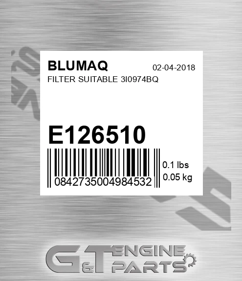 E126510 BLUMAQ Filter Suitable 3i0974bq