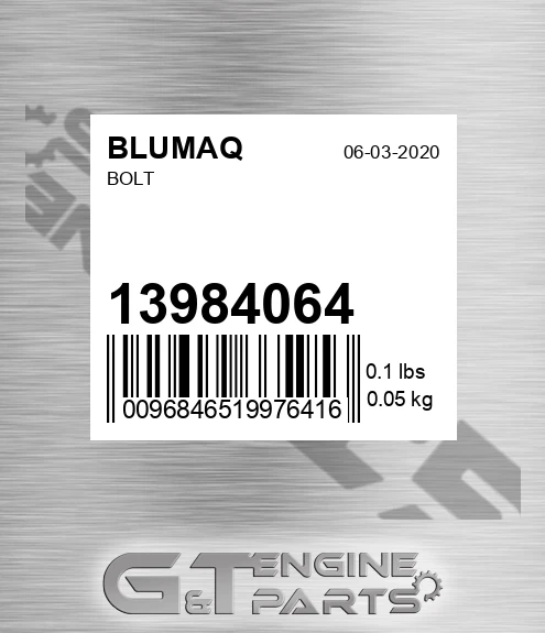 13984064 Bolt for BLUMAQ
