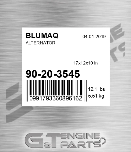 90-20-3545 Alternator for BLUMAQ