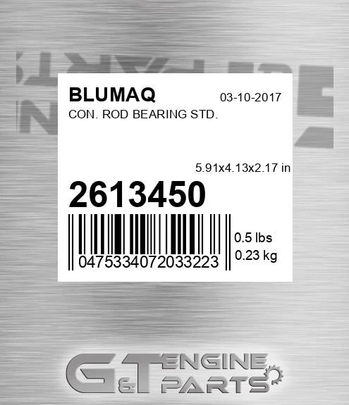 261-3450 Con. Rod Bearing Std. for BLUMAQ