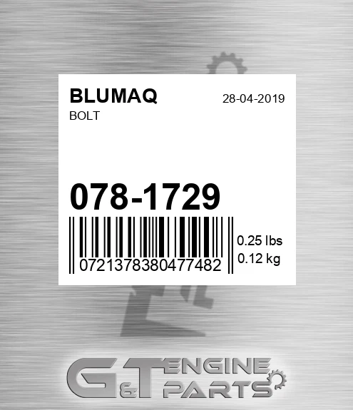 078-1729 Bolt for BLUMAQ