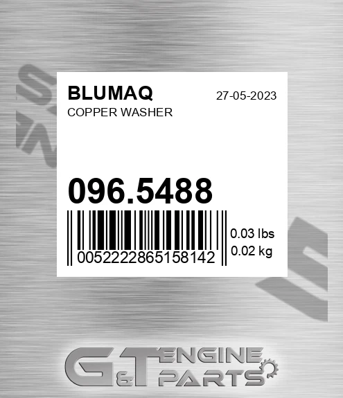 096.5488 Copper Washer for BLUMAQ