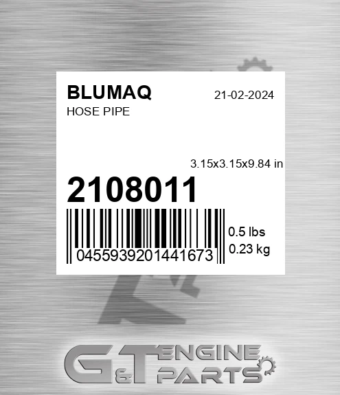 210-8011 Hose Pipe for BLUMAQ