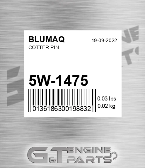 5W-1475 Cotter Pin for BLUMAQ