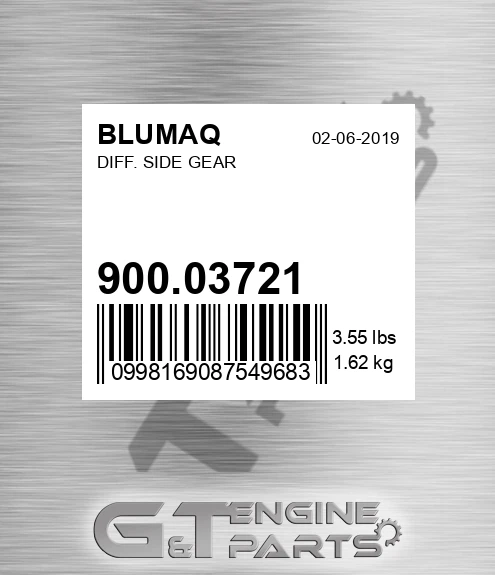 900.03721 Diff. Side Gear for BLUMAQ