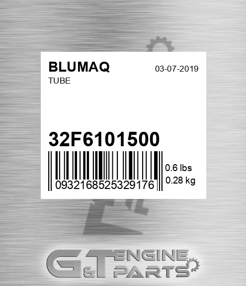 32F6101500 Tube for BLUMAQ
