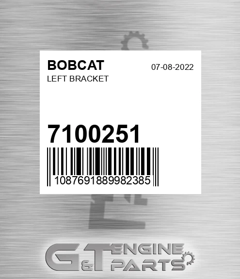 7100251 BOBCAT Left Bracket