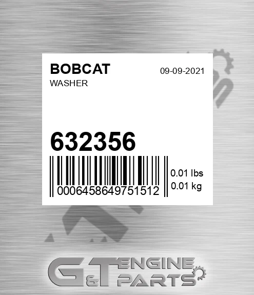 63235.6 Washer for BOBCAT