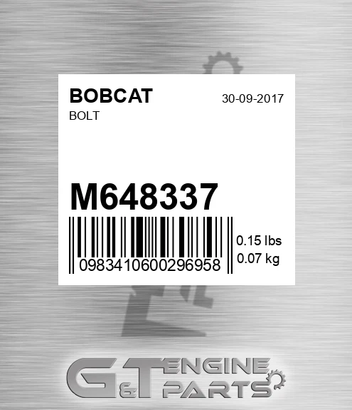 M64833.7 Bolt for BOBCAT