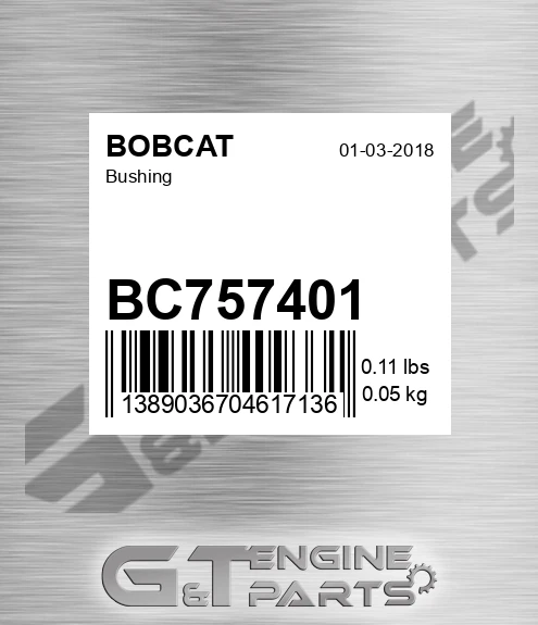 BC757401 Bushing for BOBCAT