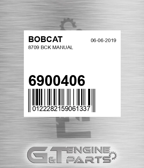 6900406 BOBCAT 8709 Bck Manual