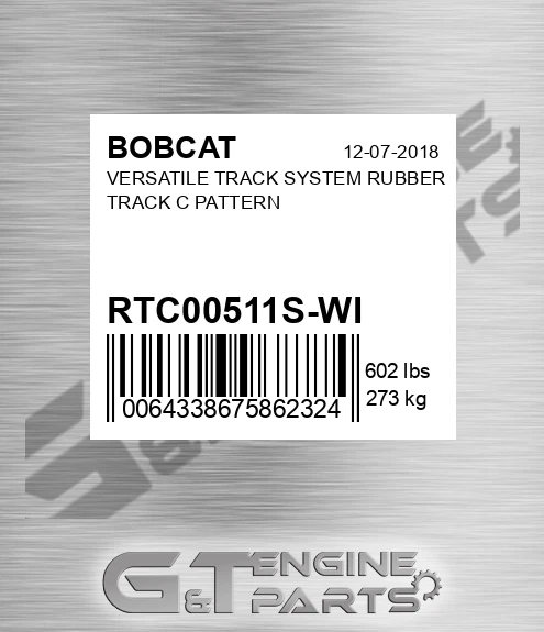 RTC00511S-WI Versatile Track System Rubber Track C Pattern