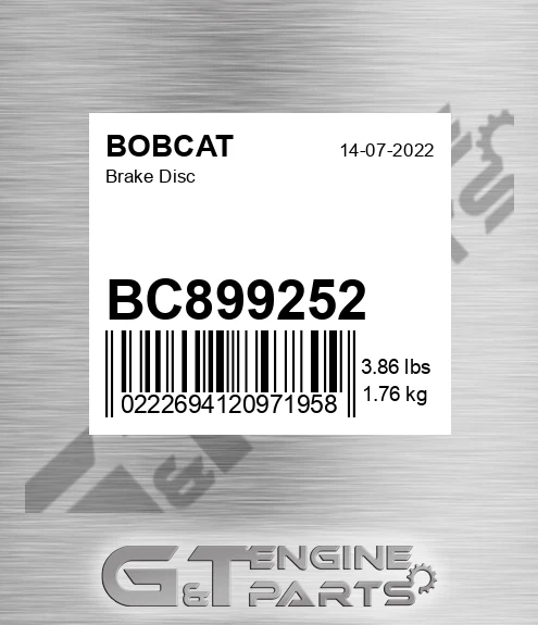 BC899252 Brake Disc