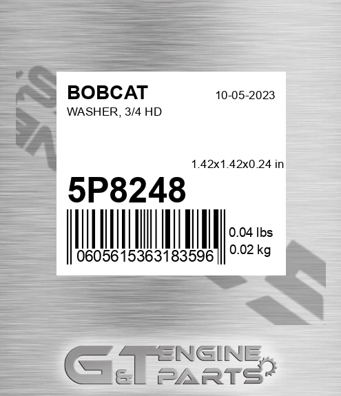 5P8248 Washer, 3/4 Hd