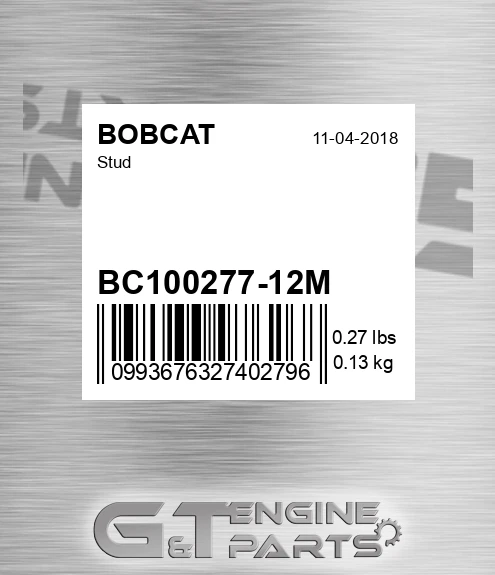 BC100277-12M Stud for BOBCAT