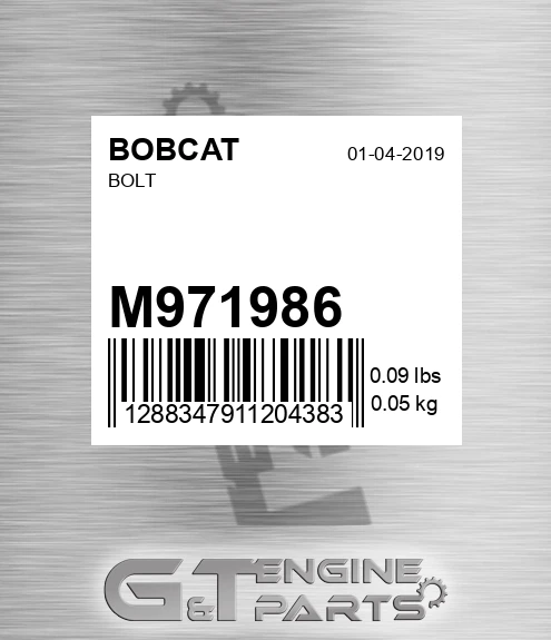M97198.6 Screw for BOBCAT