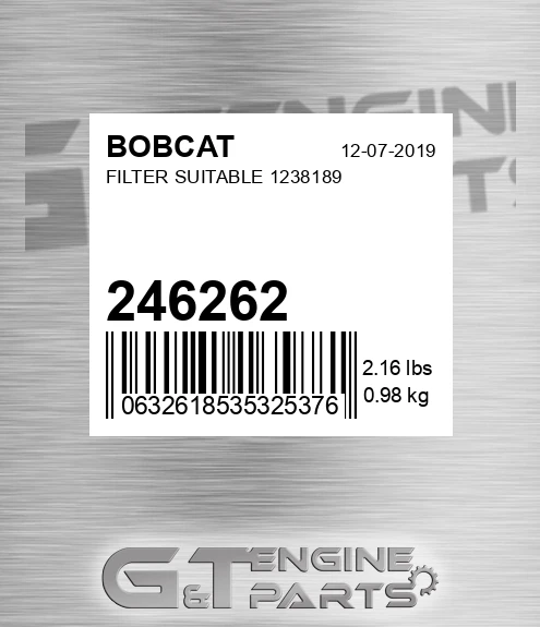 246262 Filter Suitable 1238189