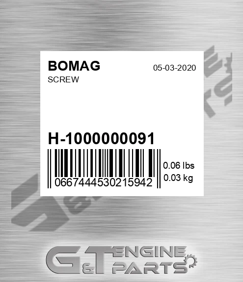 H-1000000091 Screw