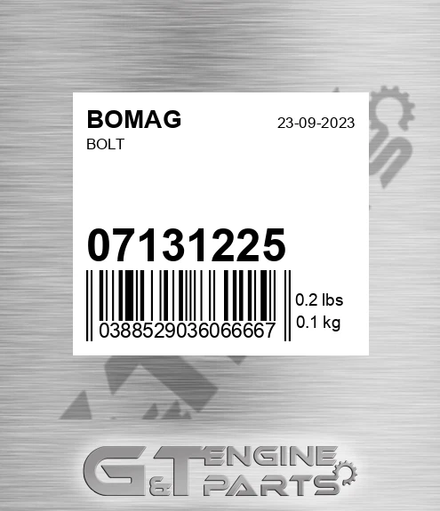 07131225 Bolt for BOMAG