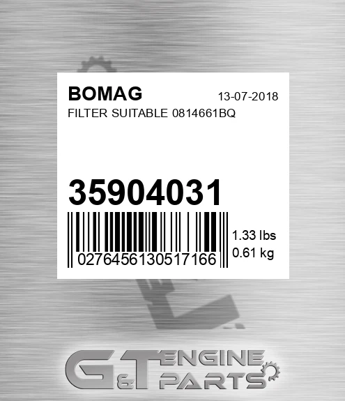 35.904.031 Filter Suitable 0814661bq