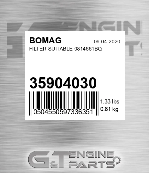 35.904.030 Filter Suitable 0814661bq