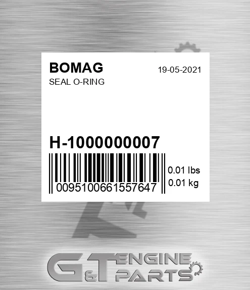 H-1000000007 Seal O-ring