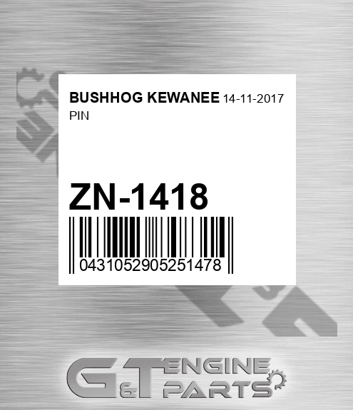 ZN-1418 Pin for BUSHHOG KEWANEE