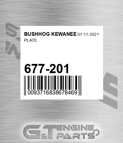 677-201 Plate for BUSHHOG KEWANEE