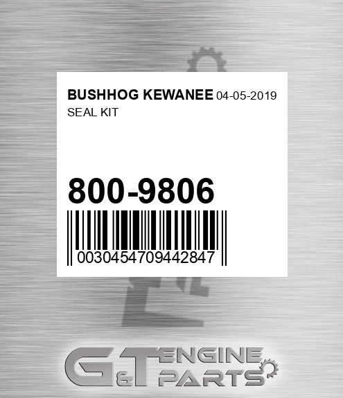 800-9806 Seal Kit for BUSHHOG KEWANEE