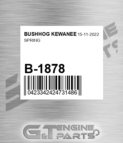 B-1878 Spring for BUSHHOG KEWANEE