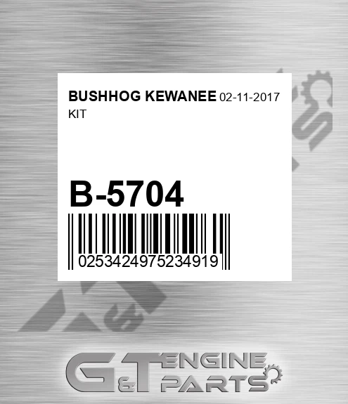 B-5704 Kit for BUSHHOG KEWANEE
