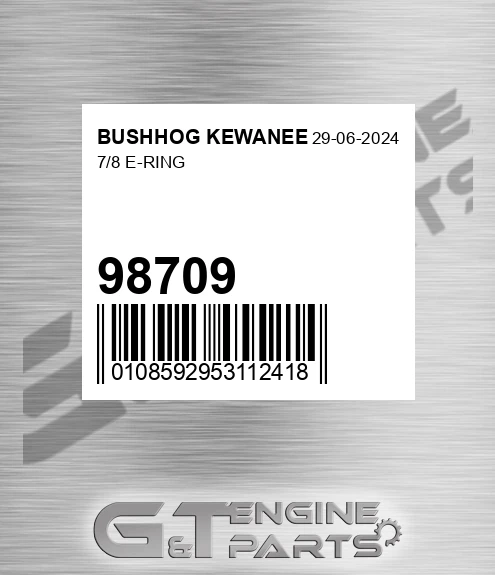 98709 7/8 E-ring for BUSHHOG KEWANEE