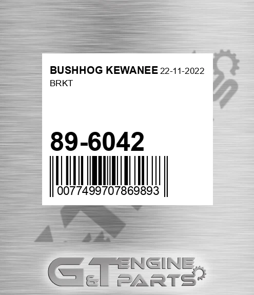89-6042 Brkt for BUSHHOG KEWANEE
